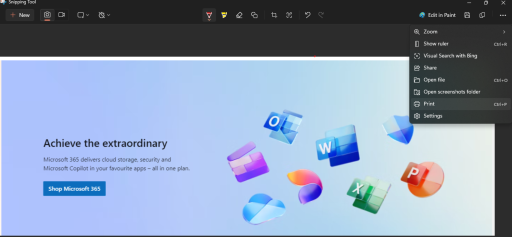 Snipping Tool Shortcuts