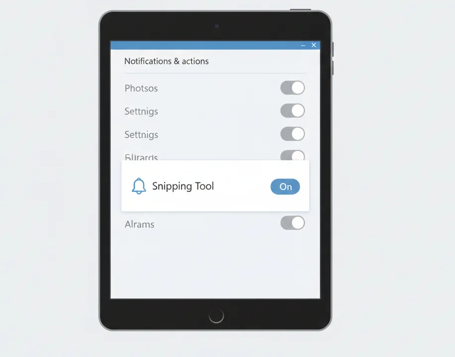 Enable notifications to fix Snipping Tool not opening