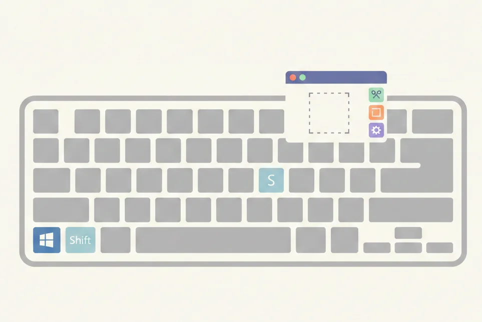 Use Windows Shift S shortcut to open Snipping Tool