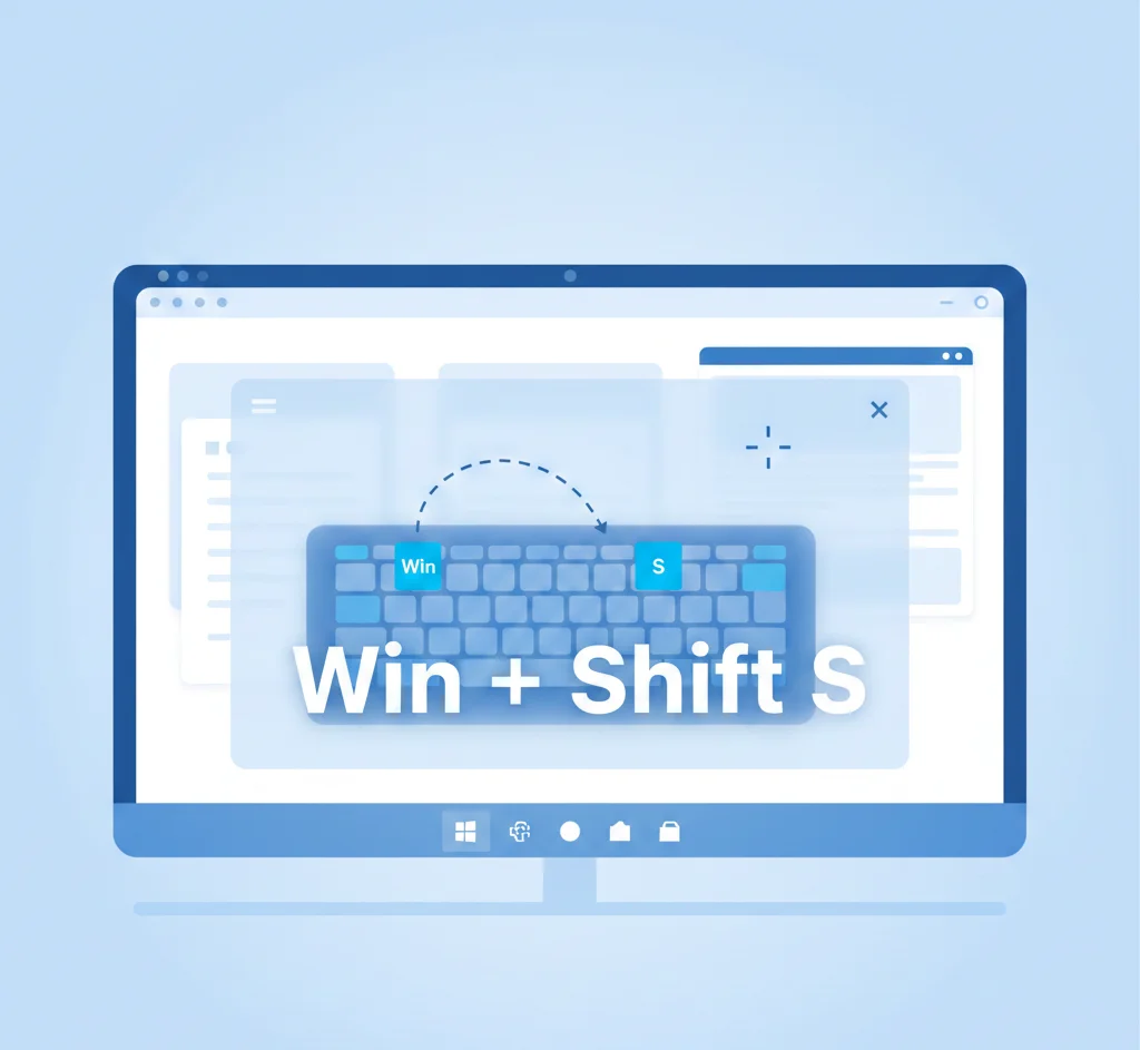 Snipping Tool shortcut Windows Win Shift S illustration
