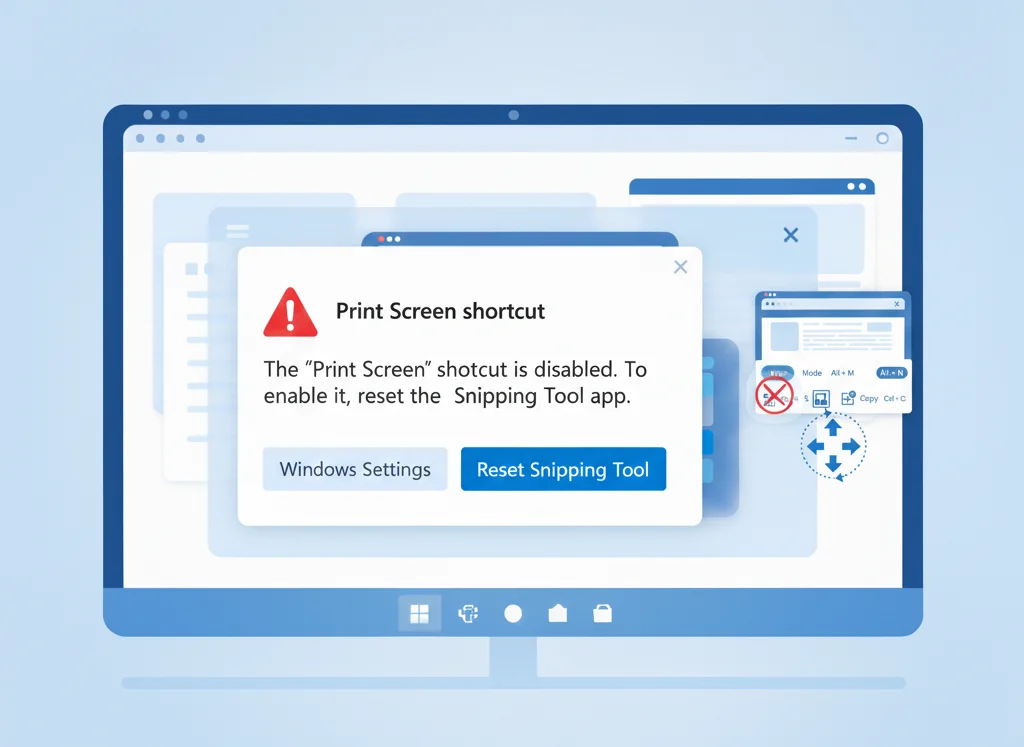 Win Shift S Snipping Tool not working fix
