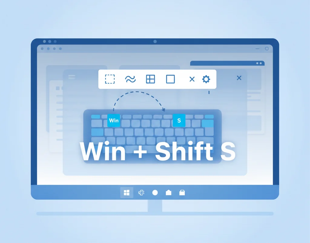 Win Shift S Snipping Tool overlay illustration