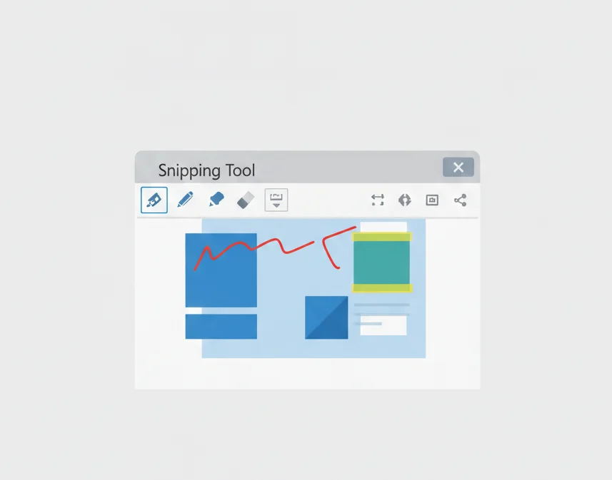 Edit and save screenshots using Snipping Tool