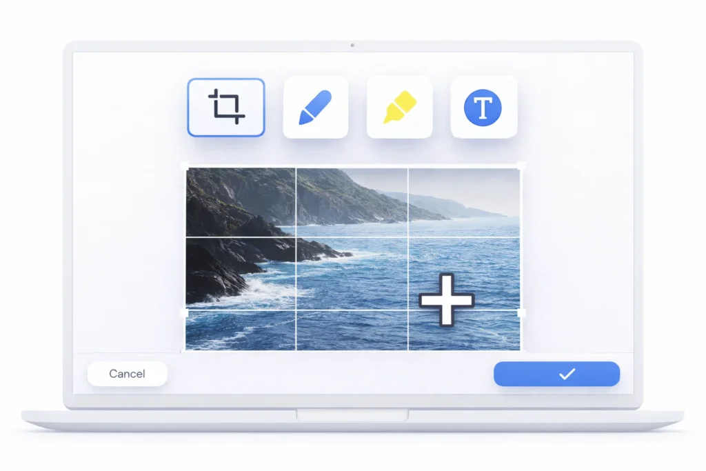 Editing screenshots using snipping tool on Chromebook