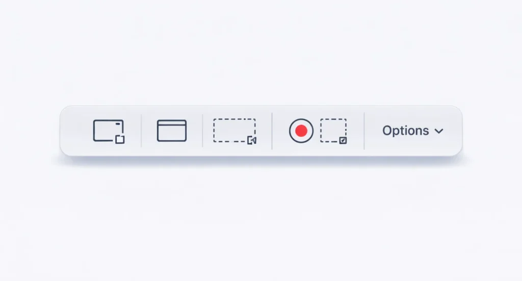 Mac screenshot toolbar opened with Shift Command 5