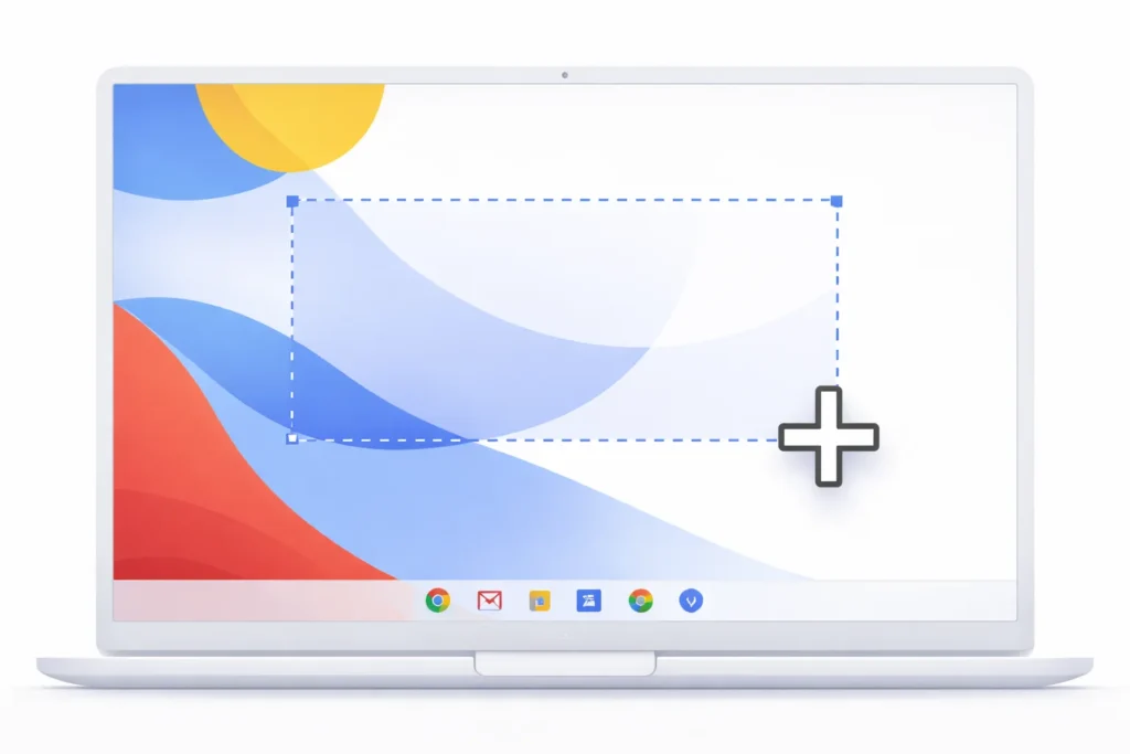 Partial screenshot snipping tool on Chromebook illustration