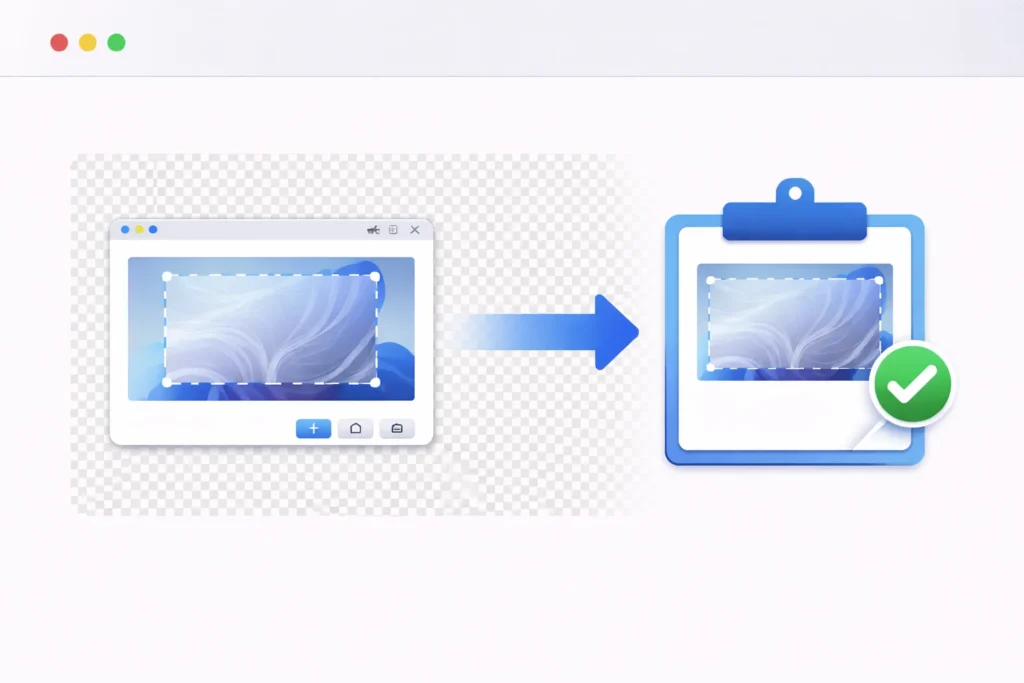 Snipping Tool screenshot copied to clipboard in Windows 10