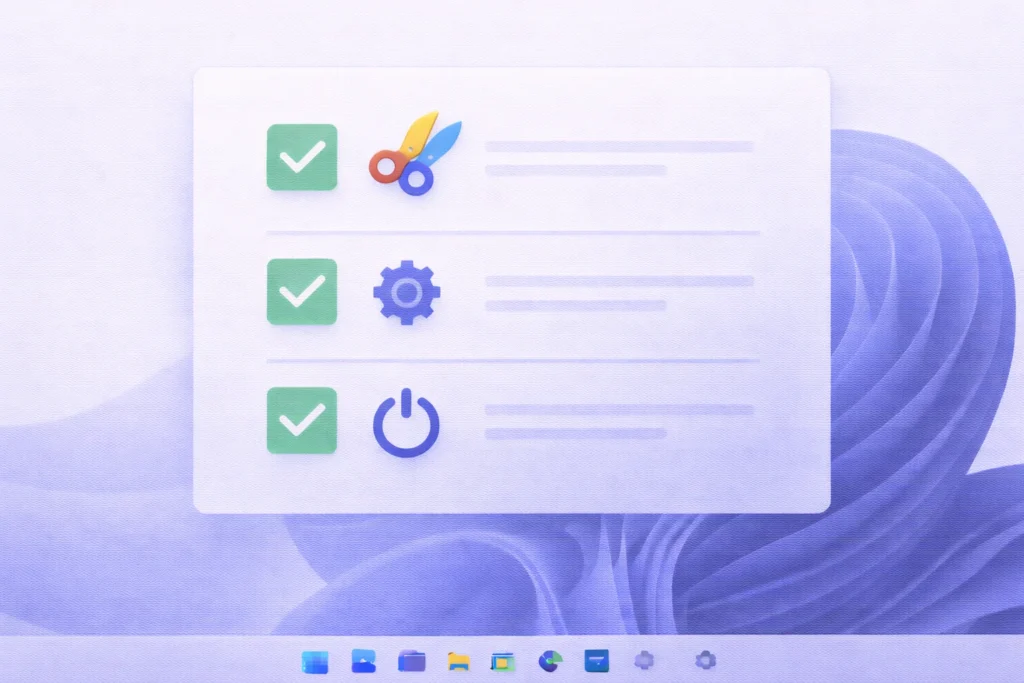 Snipping Tool hotkey fix checklist