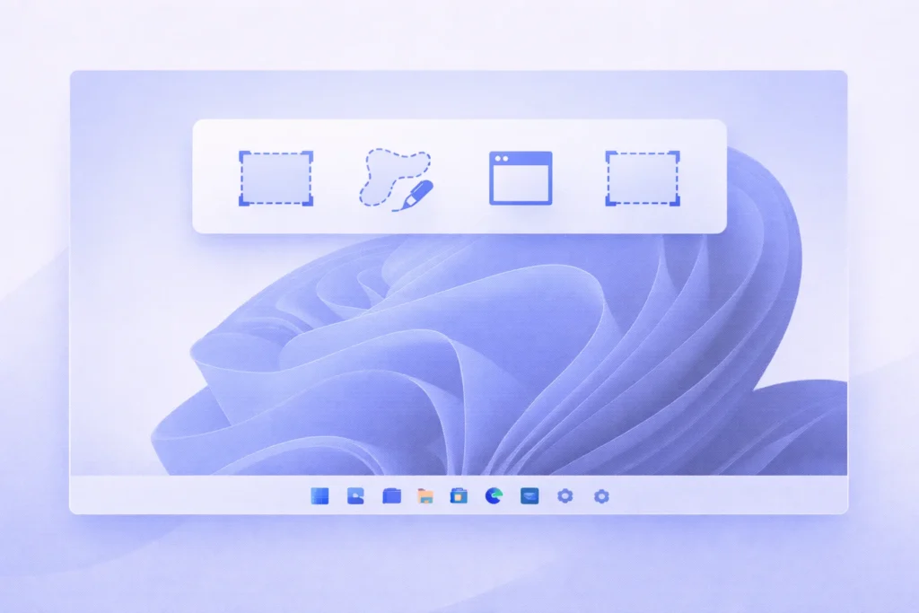Windows Shift S Snipping Tool shortcut overlay