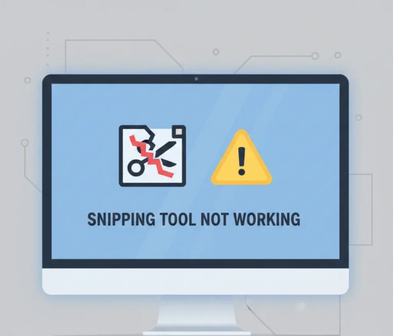 Snipping Tool not working error on Windows computer illustration