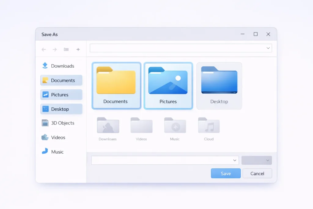 Snipping Tool Save As location in Windows 10