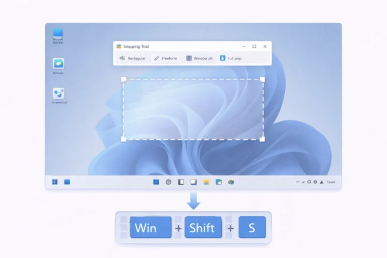 Windows 10 Snipping Tool shortcut keys using Win Shift S