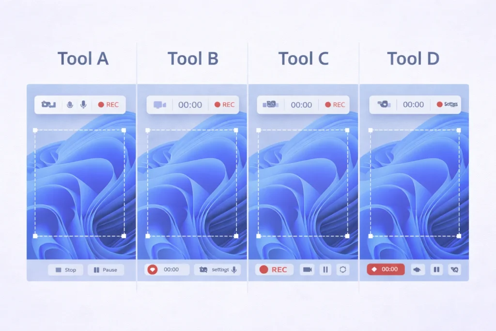 Snipping Tool vs ShareX vs Snagit vs OBS screen recording comparison