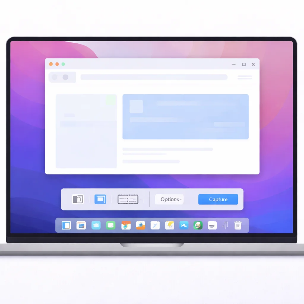 Mac built-in screenshot toolbar using Command Shift 5