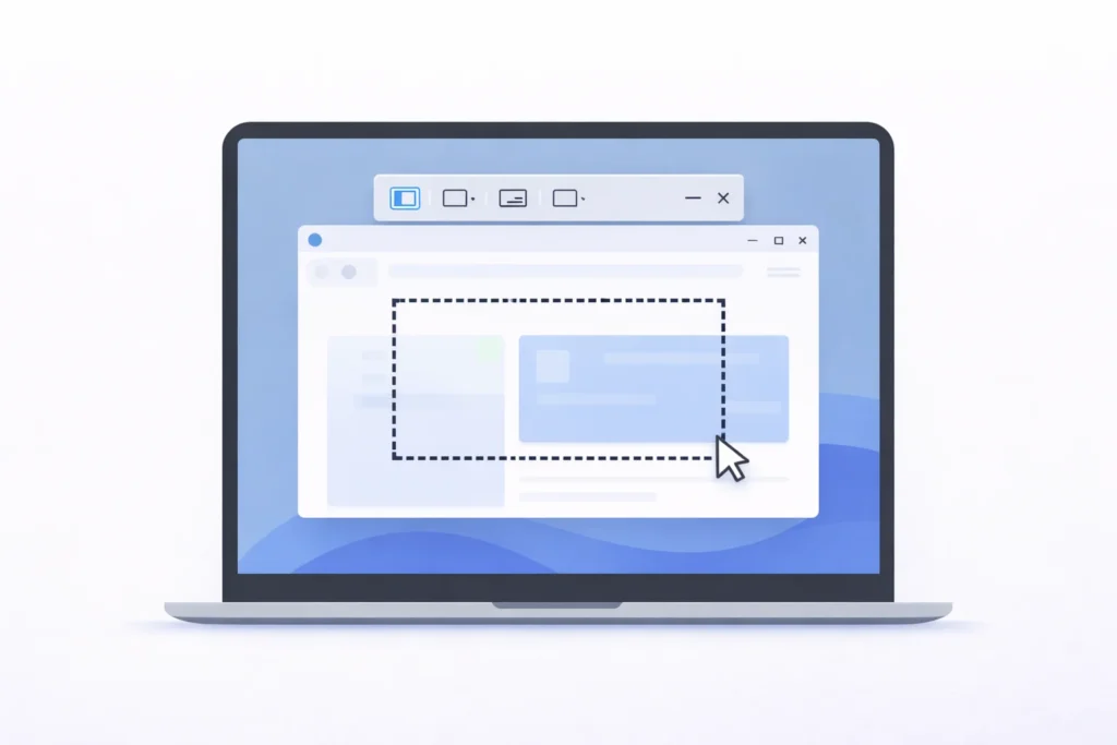 Windows Snipping Tool selecting a rectangular screenshot area