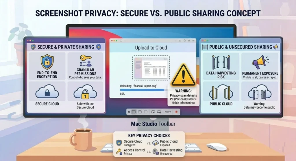 Lightshot privacy warning about public screenshot sharing