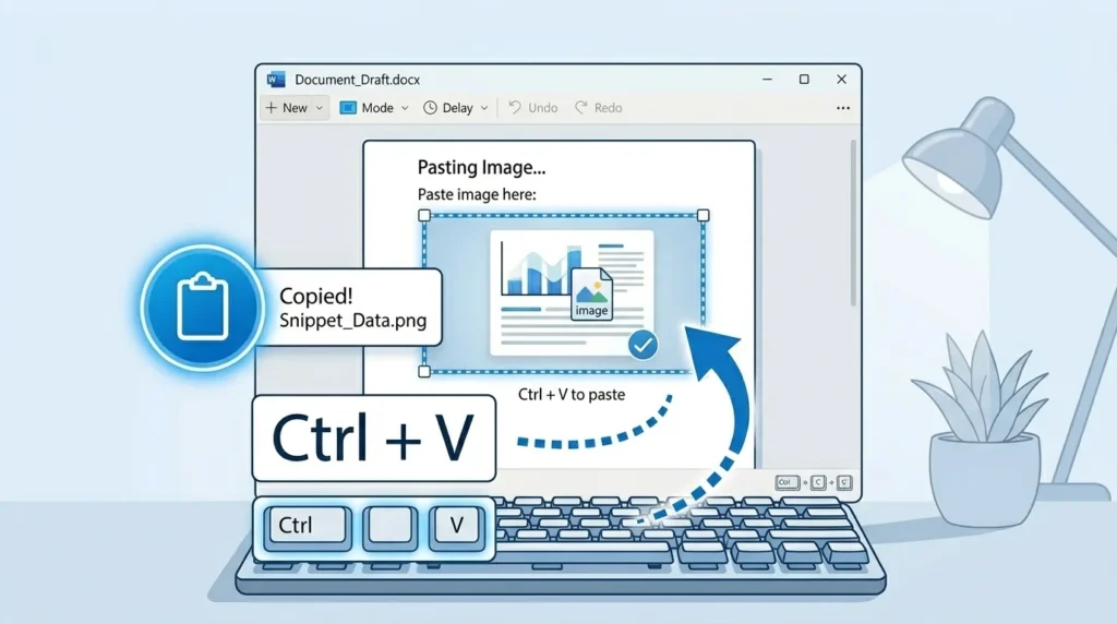 Paste snipped image from clipboard using Ctrl V