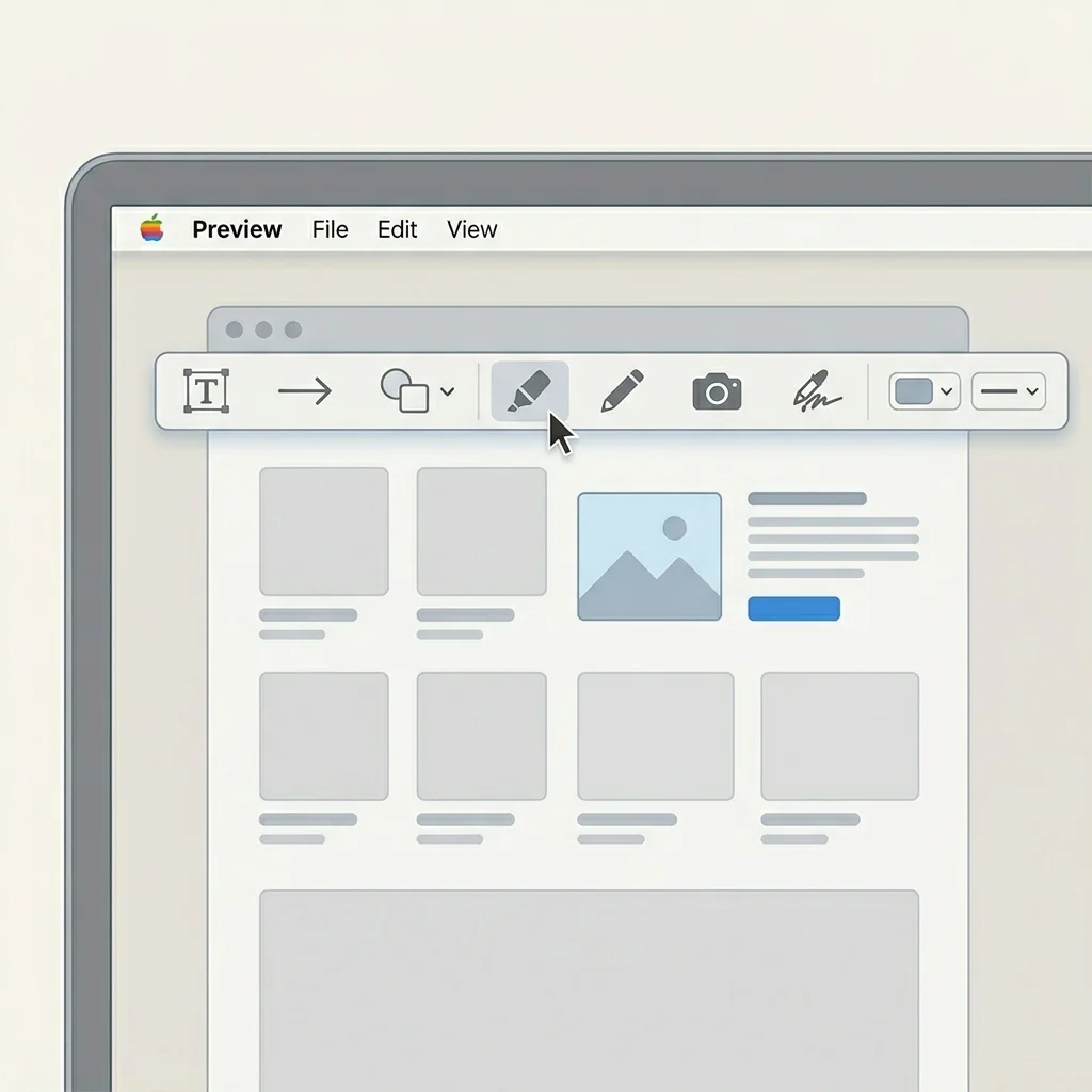 Preview app markup toolbar with annotation tools