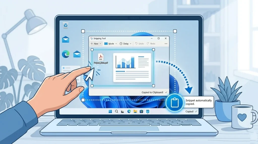 Snipping Tool automatically copying screenshot to clipboard