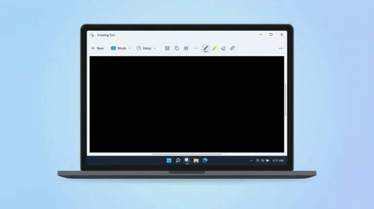 Snipping Tool black screen problem on Windows 11 laptop