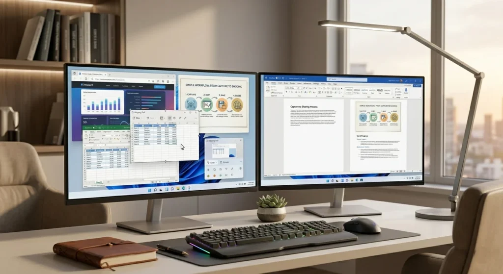 Snipping Tool productivity setup dual monitor