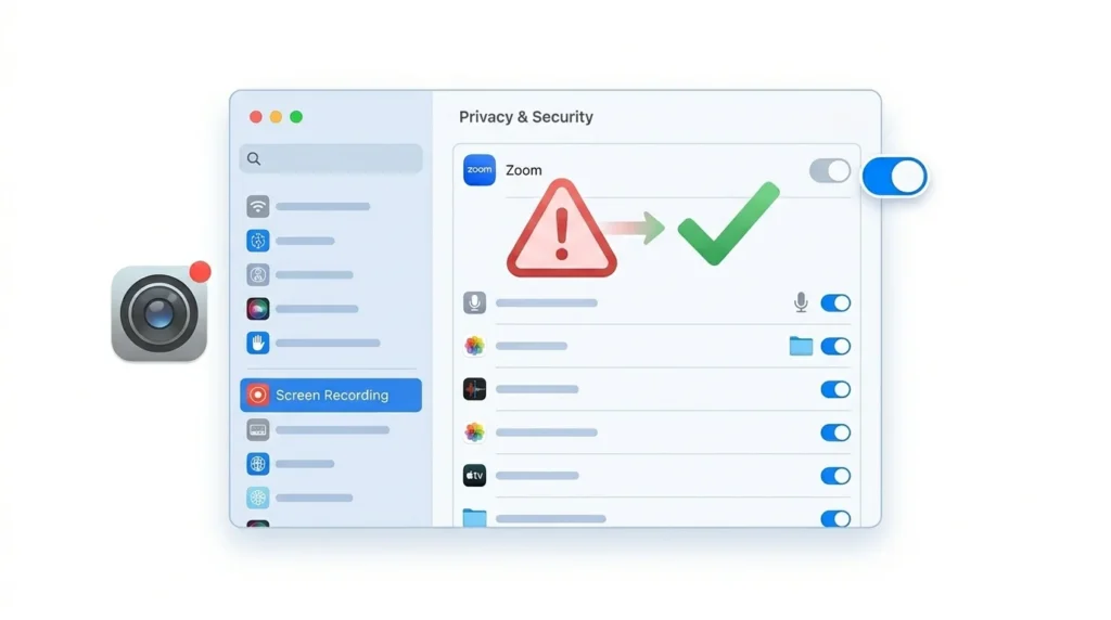 Fix screen recording permissions on Mac