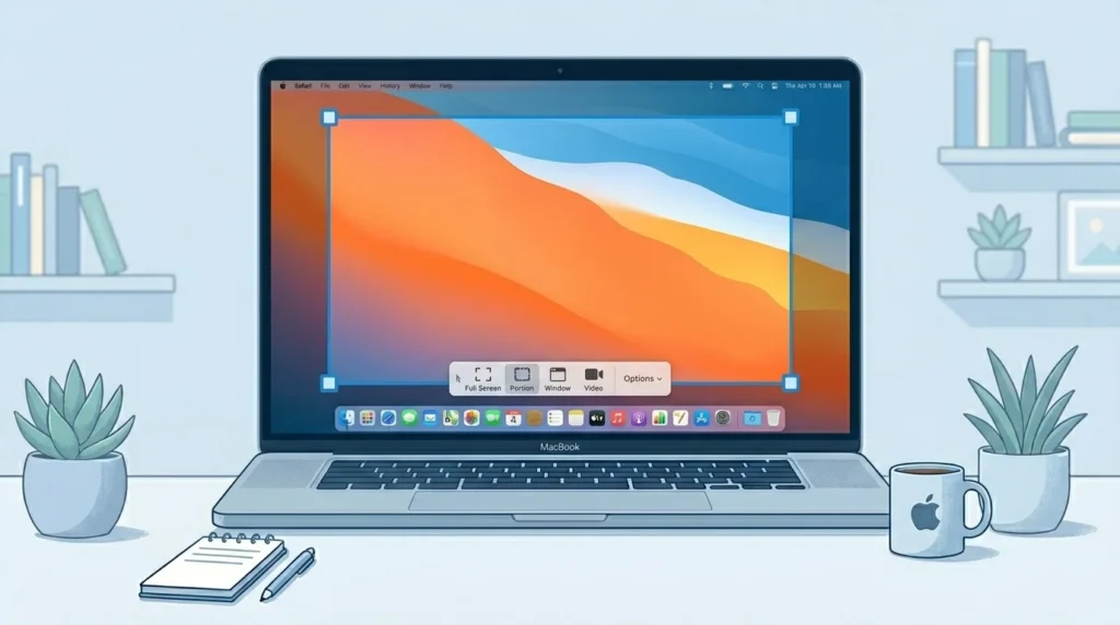 Mac Screenshot toolbar capture selected portion