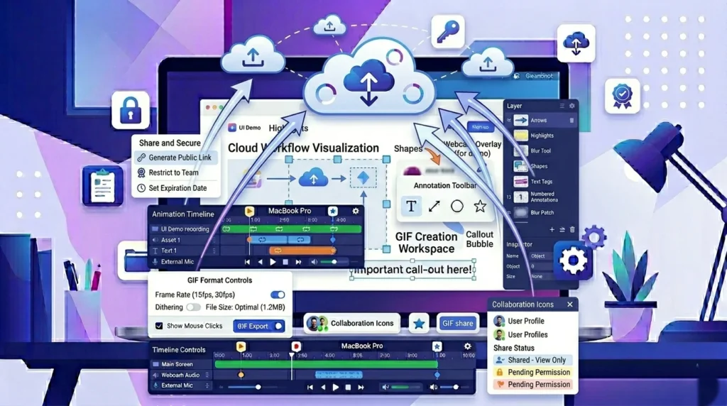 Cloud upload and sharing feature in Monosnap for Mac