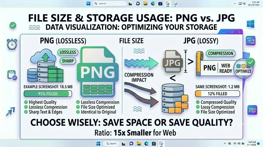 PNG and JPG file size comparison