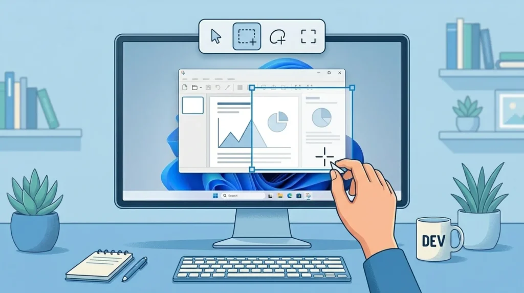 Using Rectangular Snip in Snipping Tool