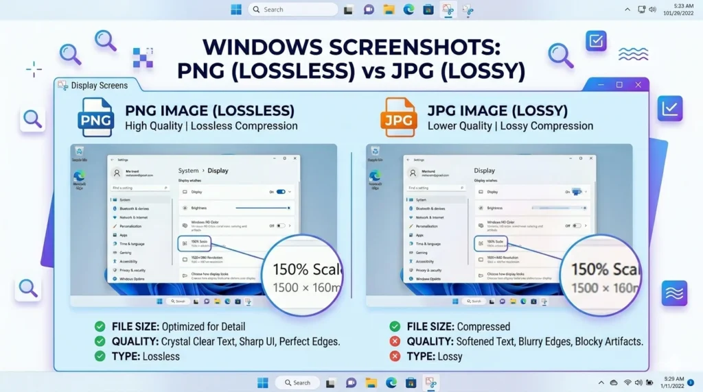 PNG screenshot format in Windows Snipping Tool