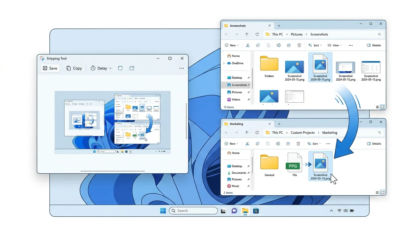How to change the Snipping Tool save location in Windows 11