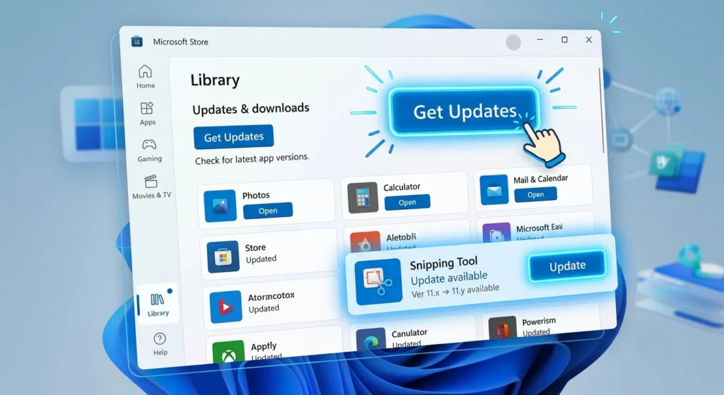 Update Snipping Tool through Microsoft Store