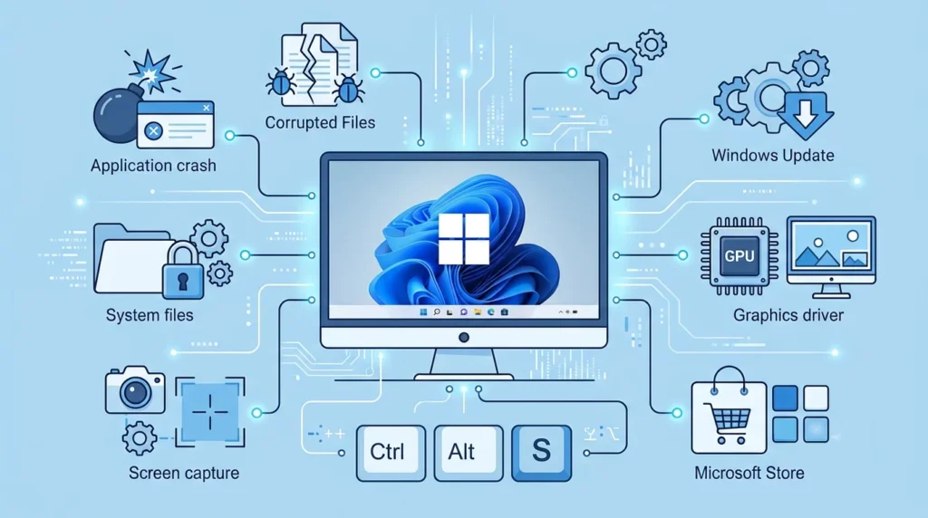 Common causes of Snipping Tool crashing on Windows 11