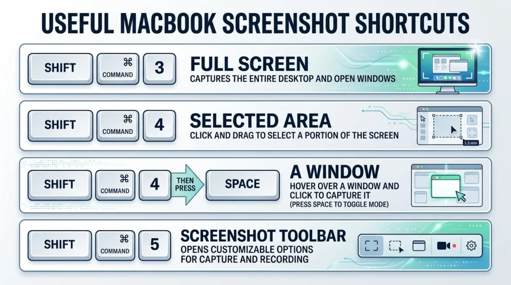MacBook screenshot keyboard shortcuts