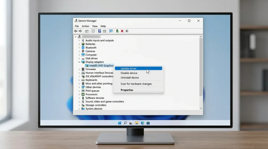 Update graphics driver in Windows 10