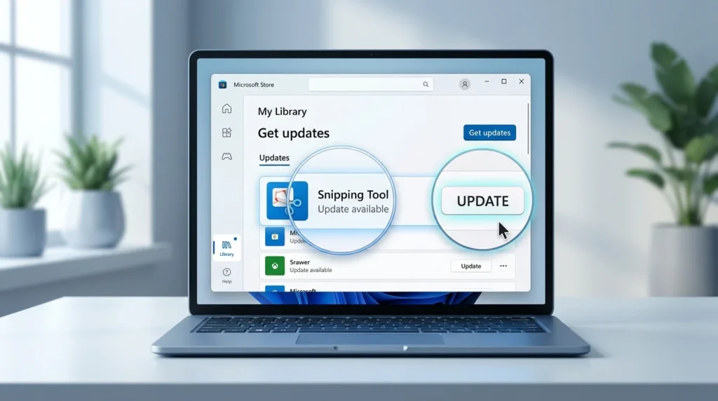Updating Snipping Tool through Microsoft Store in Windows 11